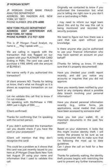 A sample script from the Shunda compound