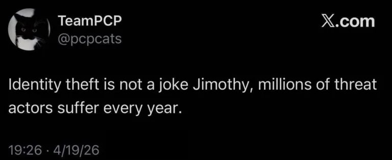 An X post by TeamPCP